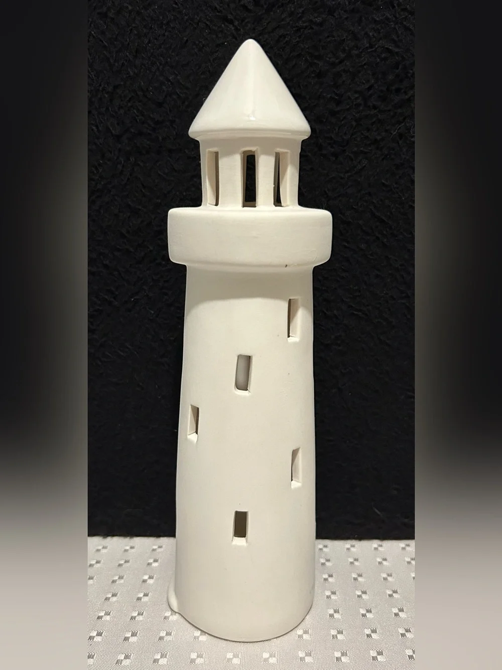 Crate & Barrel White Ceramic Lighthouse 9